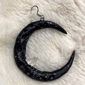 Handcrafted Clay Crescent Moon Earrings